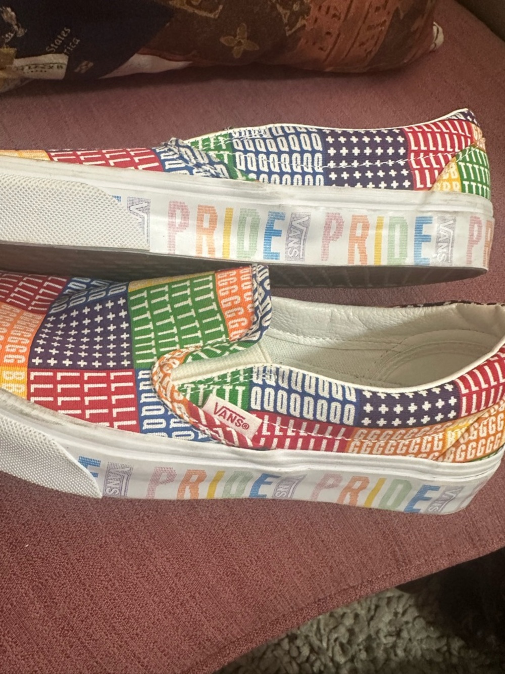 Vans Multicolor Pride Patchwork Slip-On Sneakers•NWOT - Picture 4 of 6